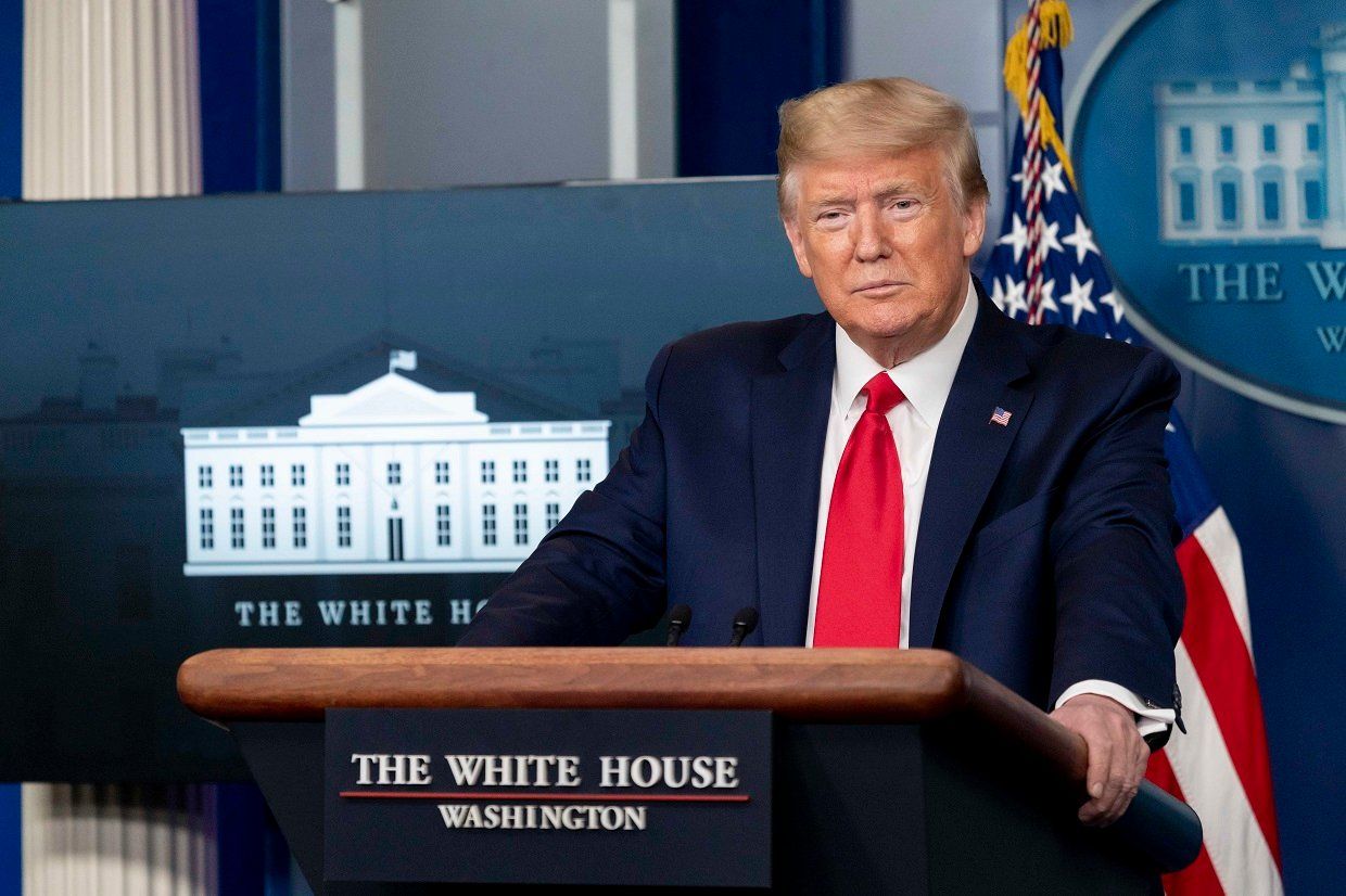 Then US President Donald Trump
