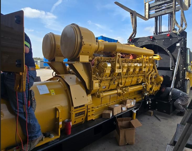 CAT 3516B generator for sale open skid — V16 diesel engine 69.1 liter displacement USA export